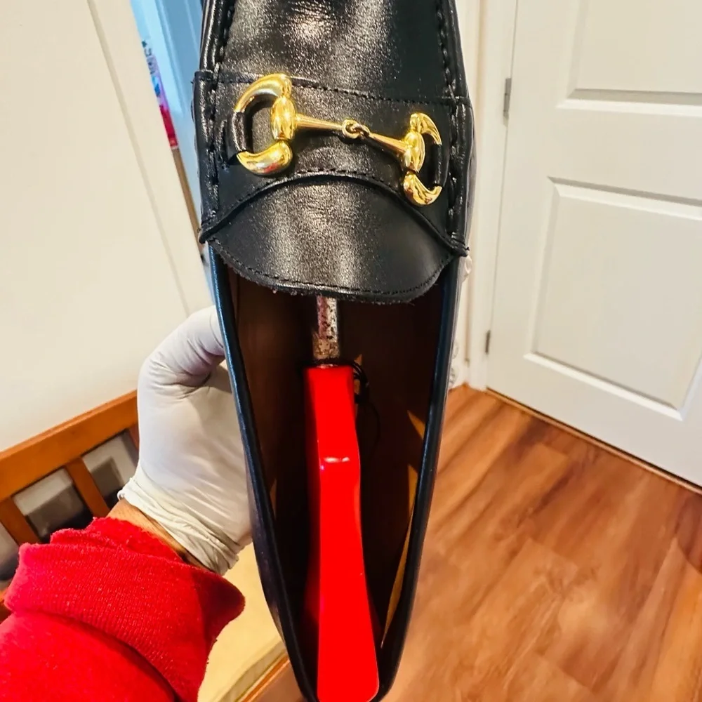 Jay Butler’s Horse Bit Black Leather Loafers with Gold Buckle. - Picture 11 of 13